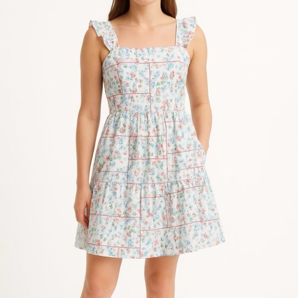 Janie and Jack coquette cottagecore ruffle sleeve floral mini dress